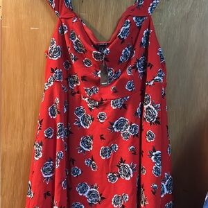 Torrid Red and Black Floral Dress